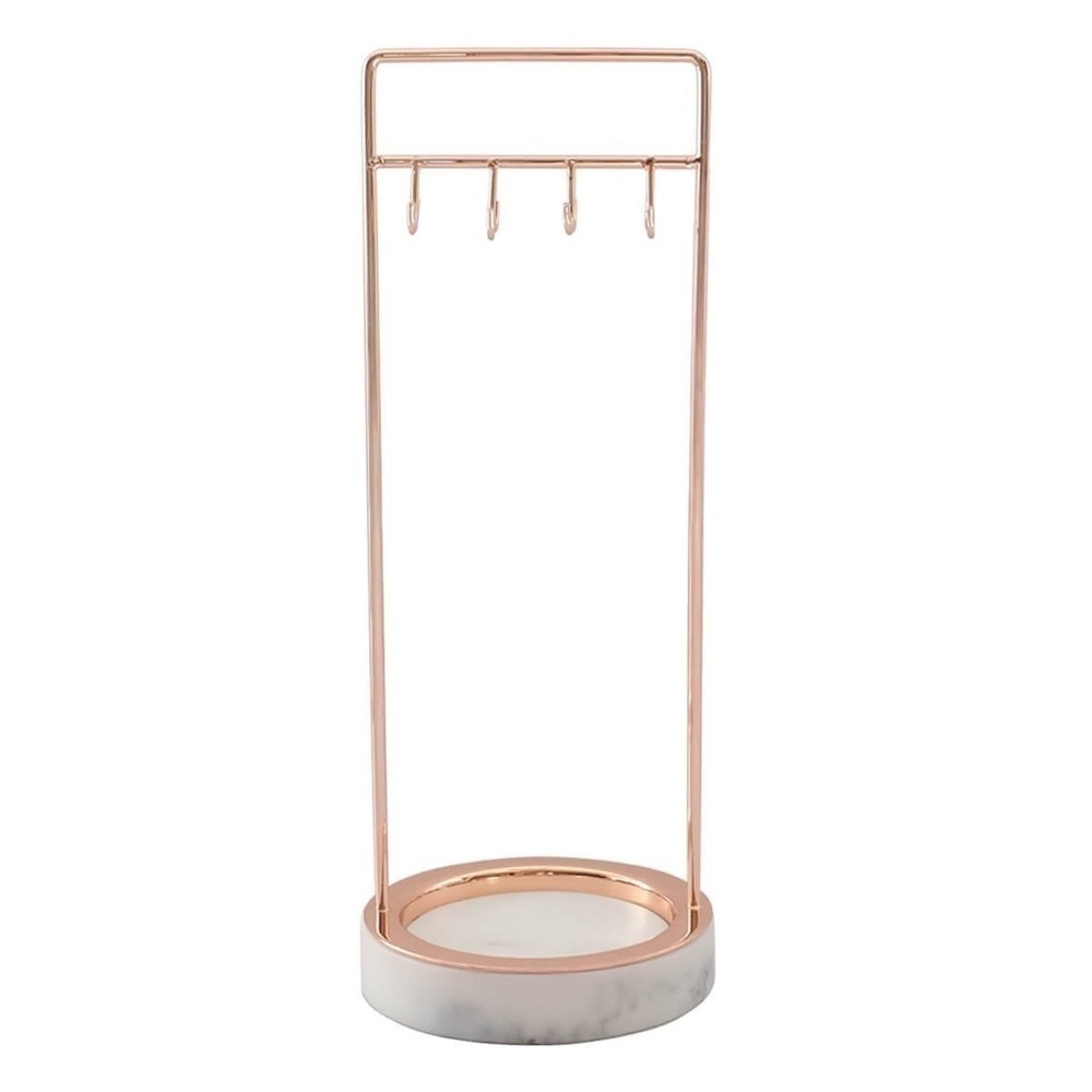 ⭐️8 Hook Rose Gold Jewellery Hanger with Marble Finish Base⭐️